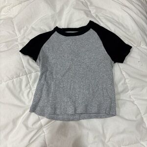 Brandy Melville  Gray and Black Raglan baby tee T-Shirt
